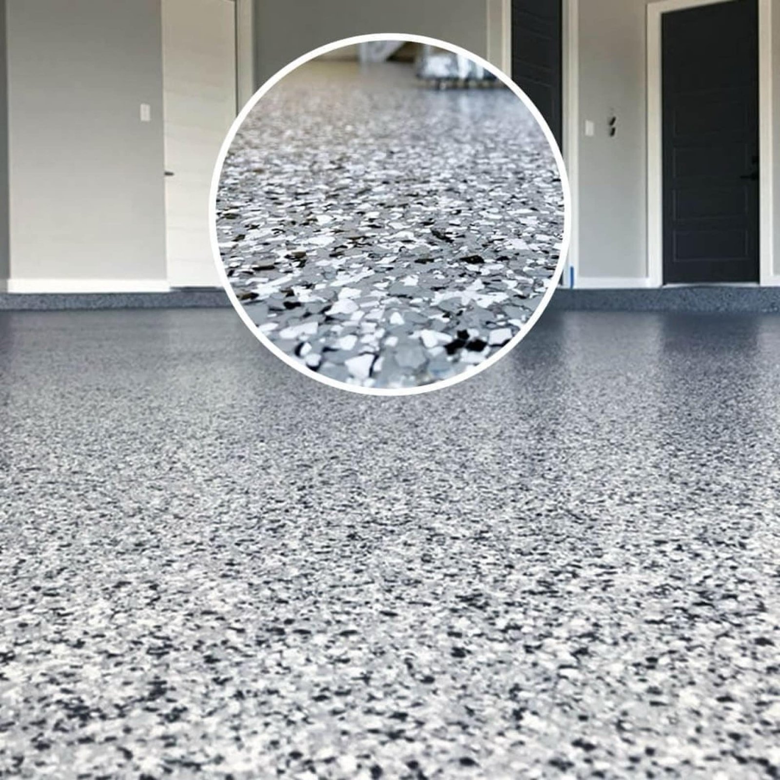 revêtement de sol en résine pailletée intérieur