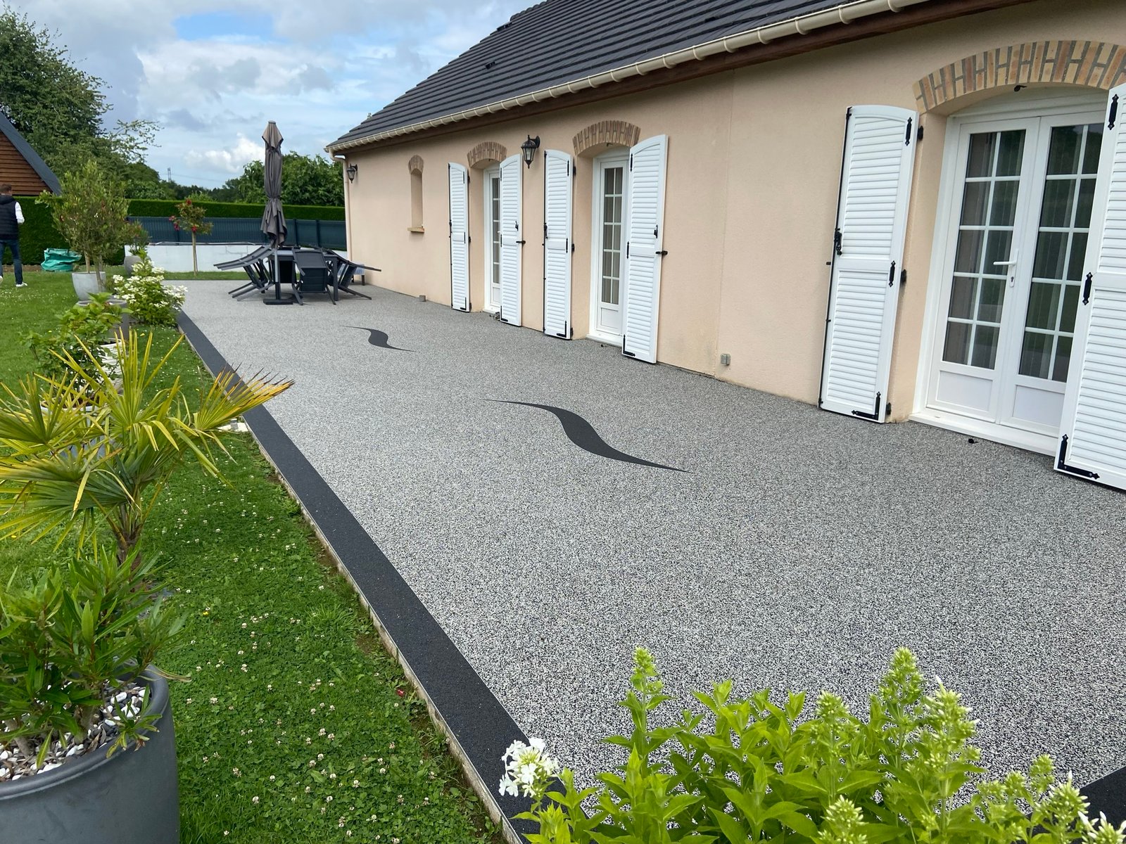 Installation de terrasse en granulat a Le Havre